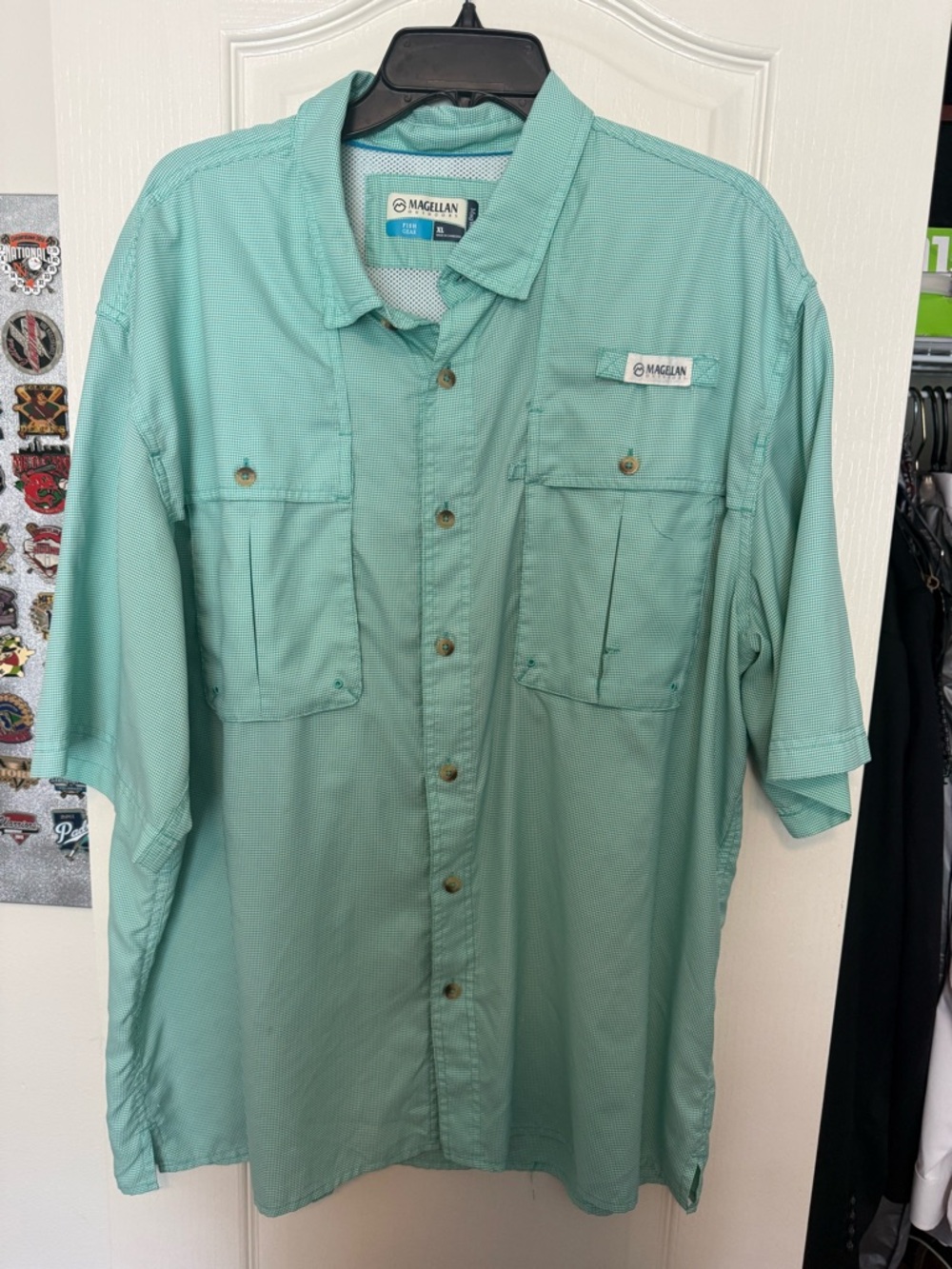 Magellan Outdoors Men’s Short Sleeve Performance Shirt - Seafoam Green